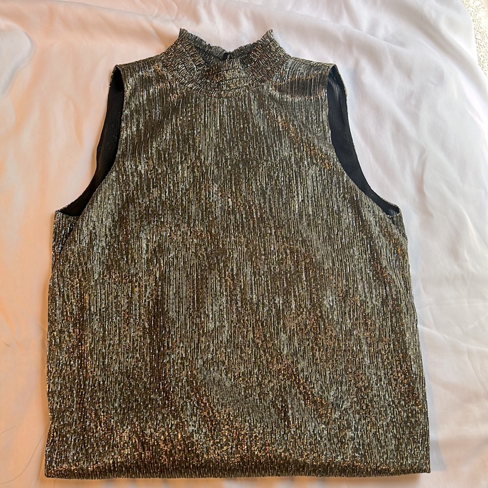 Gold shimmer sleeveless top